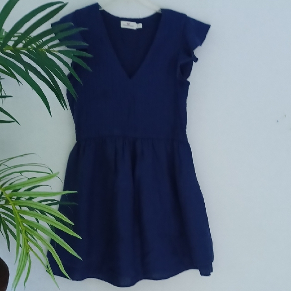 Vineyard Vines Dresses & Skirts - Vineyard Vines Deep Blue Linen Dress